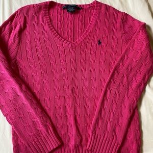 Women’s Ralph Lauren Pole Cable Knit Sweater Sz XL